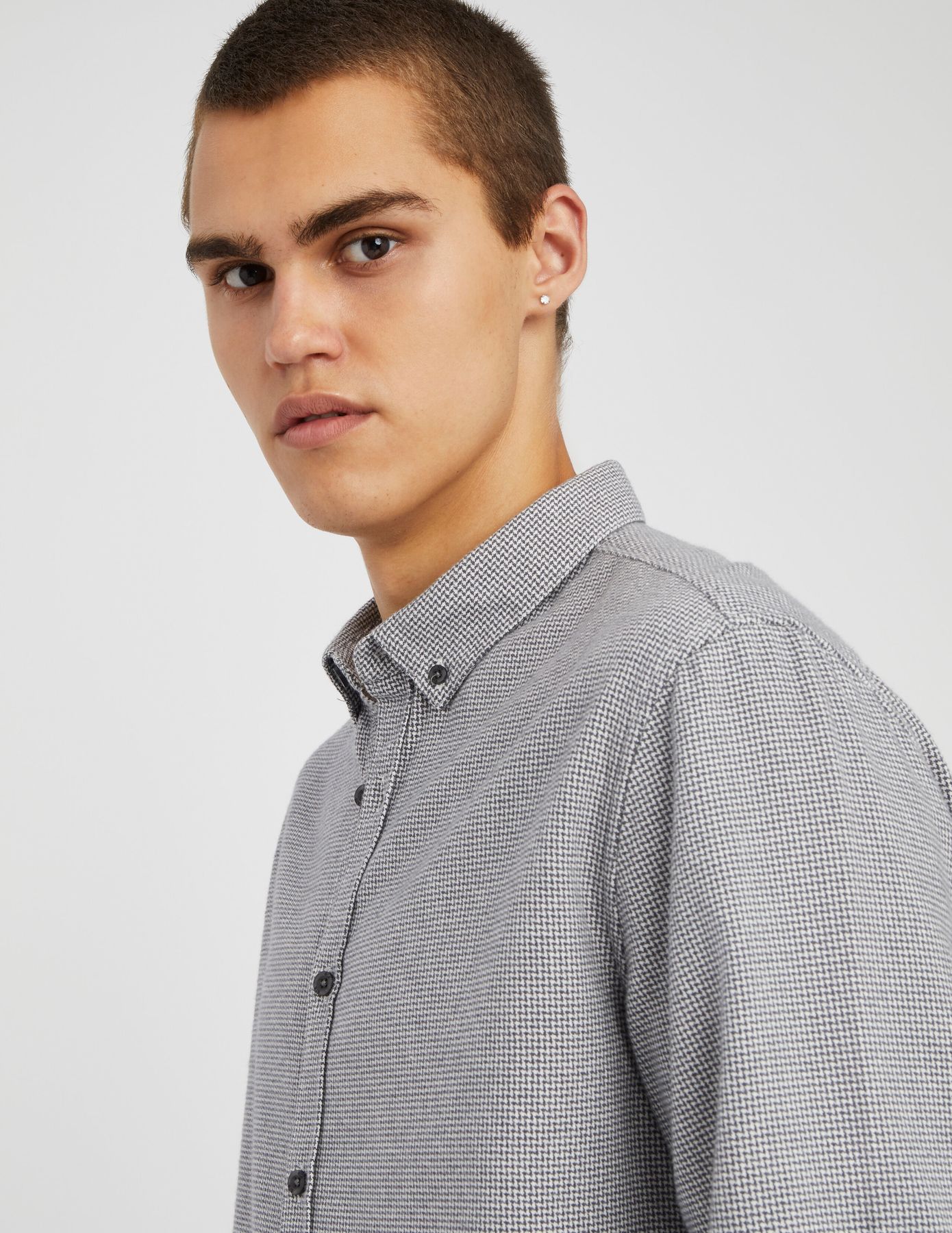 Chemise droite à carreaux