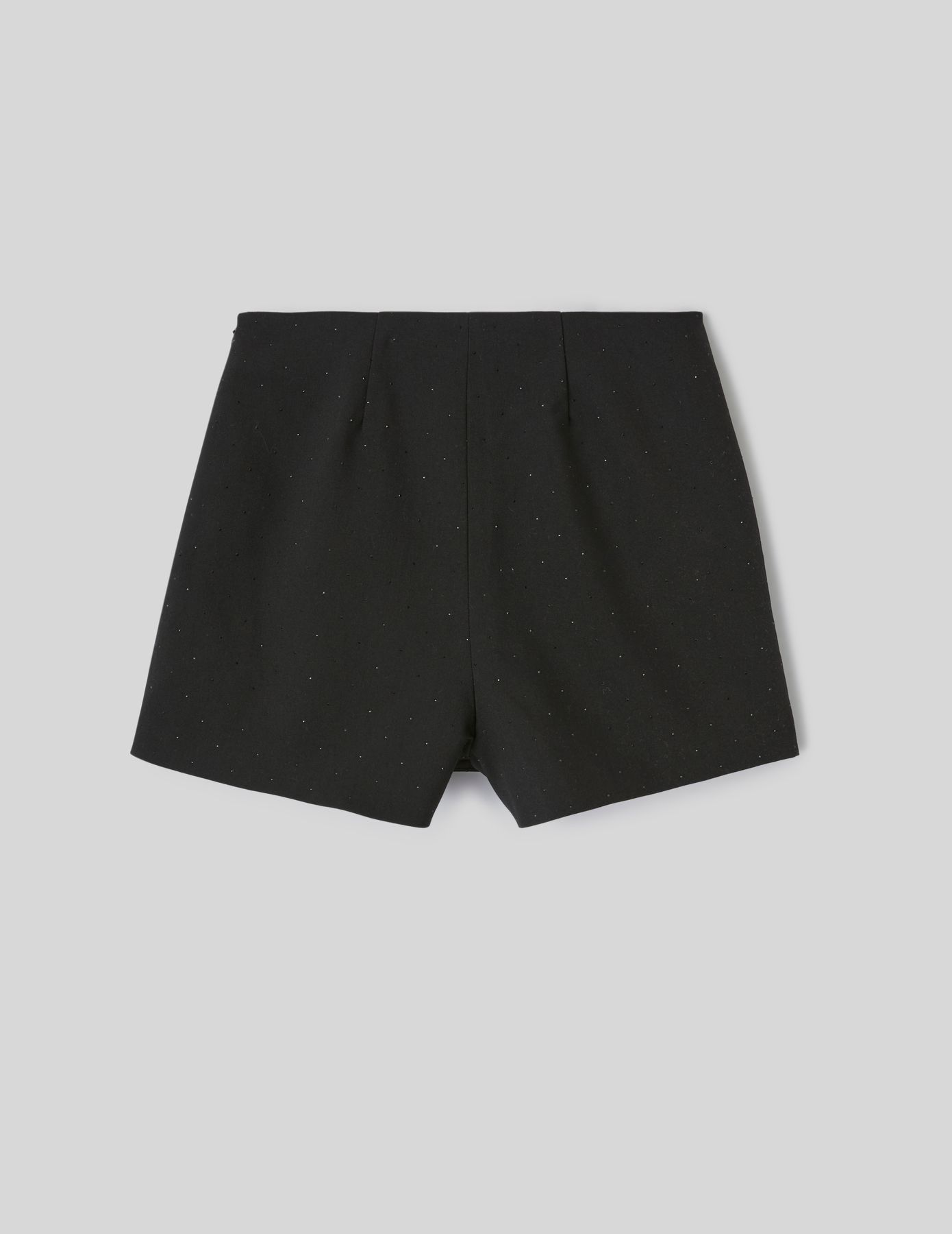 Jupe short portefeuille &agrave; strass