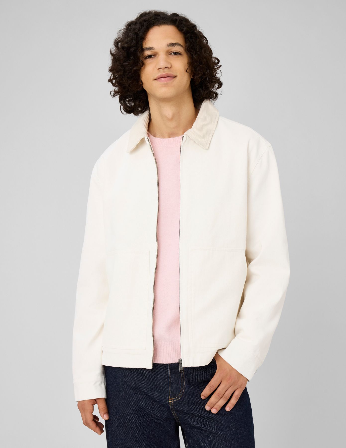 Veste zipp&eacute;e unie col velours