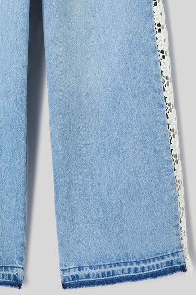 Jean &agrave; bandes crochet
