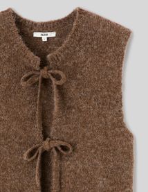 Gilet sans manche &agrave; n&oelig;uds