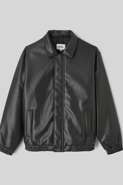 Blouson zippée en tissu enduit