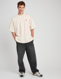 T-shirt broderie poitrine rayé