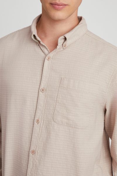 Chemise textur&eacute;e unie droite