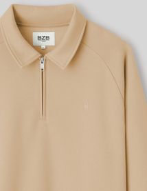 Sweat col polo zipp&eacute;