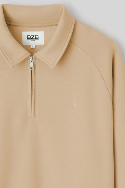 Sweat col polo zippé