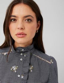 Chemise &agrave; carreaux brod&eacute;e
