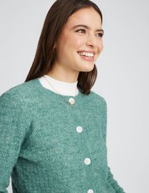 Gilet col rond boutonné