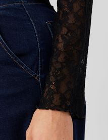 T-shirt manches longues en dentelle