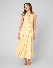 Robe longue d&eacute;tail bijoux