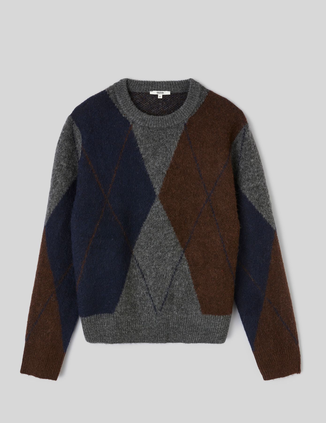 Pull jacquard col rond