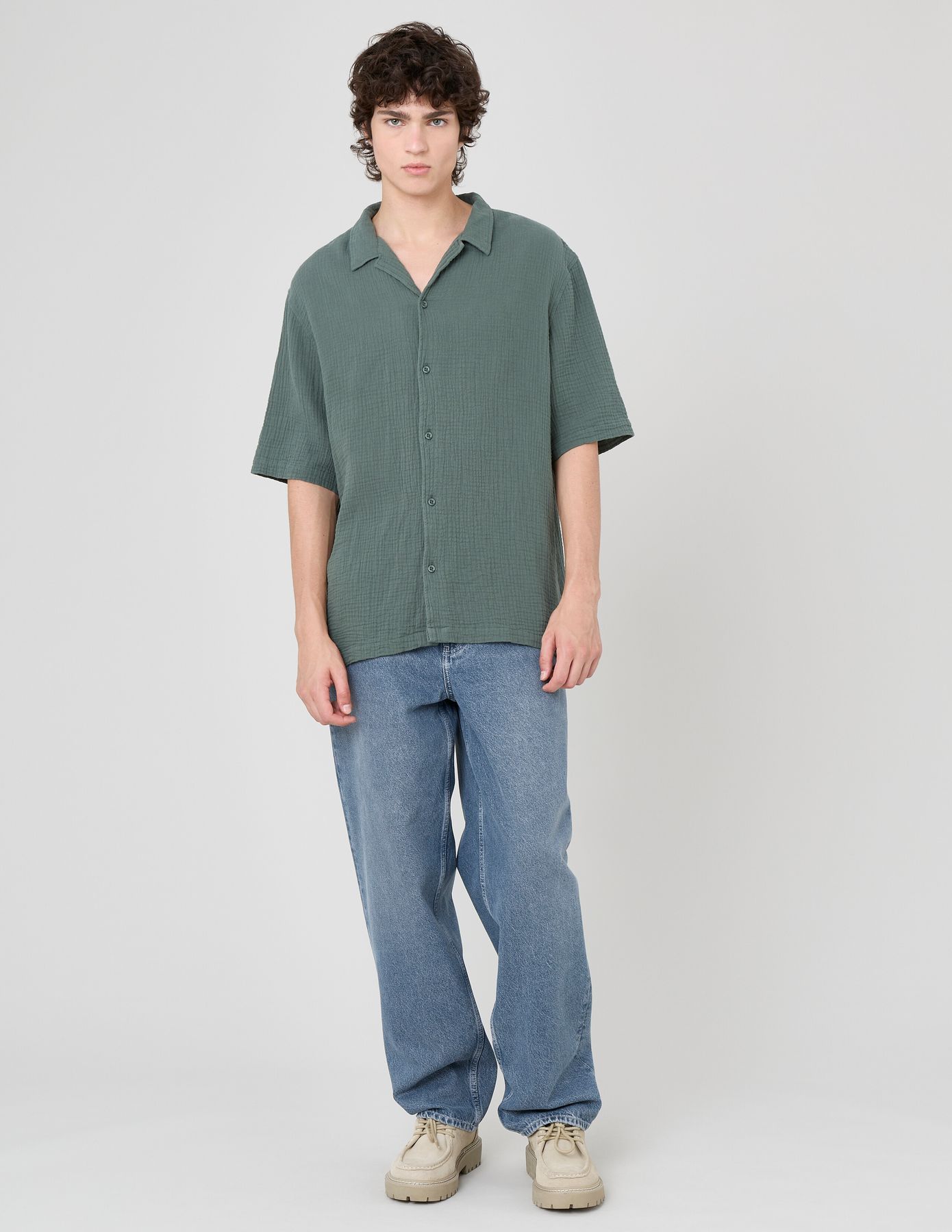 Chemise manches courtes gaze de coton