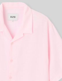 Chemise manches courtes rose