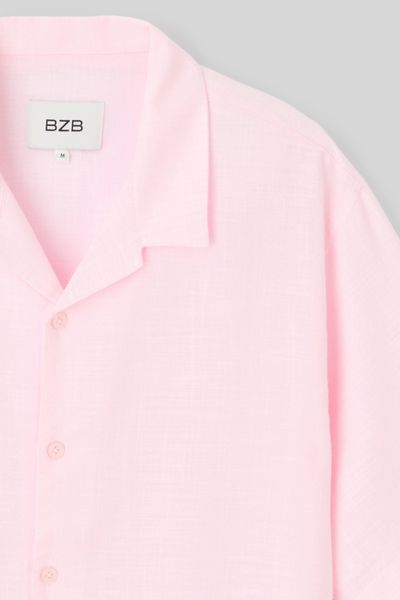 Chemise manches courtes rose