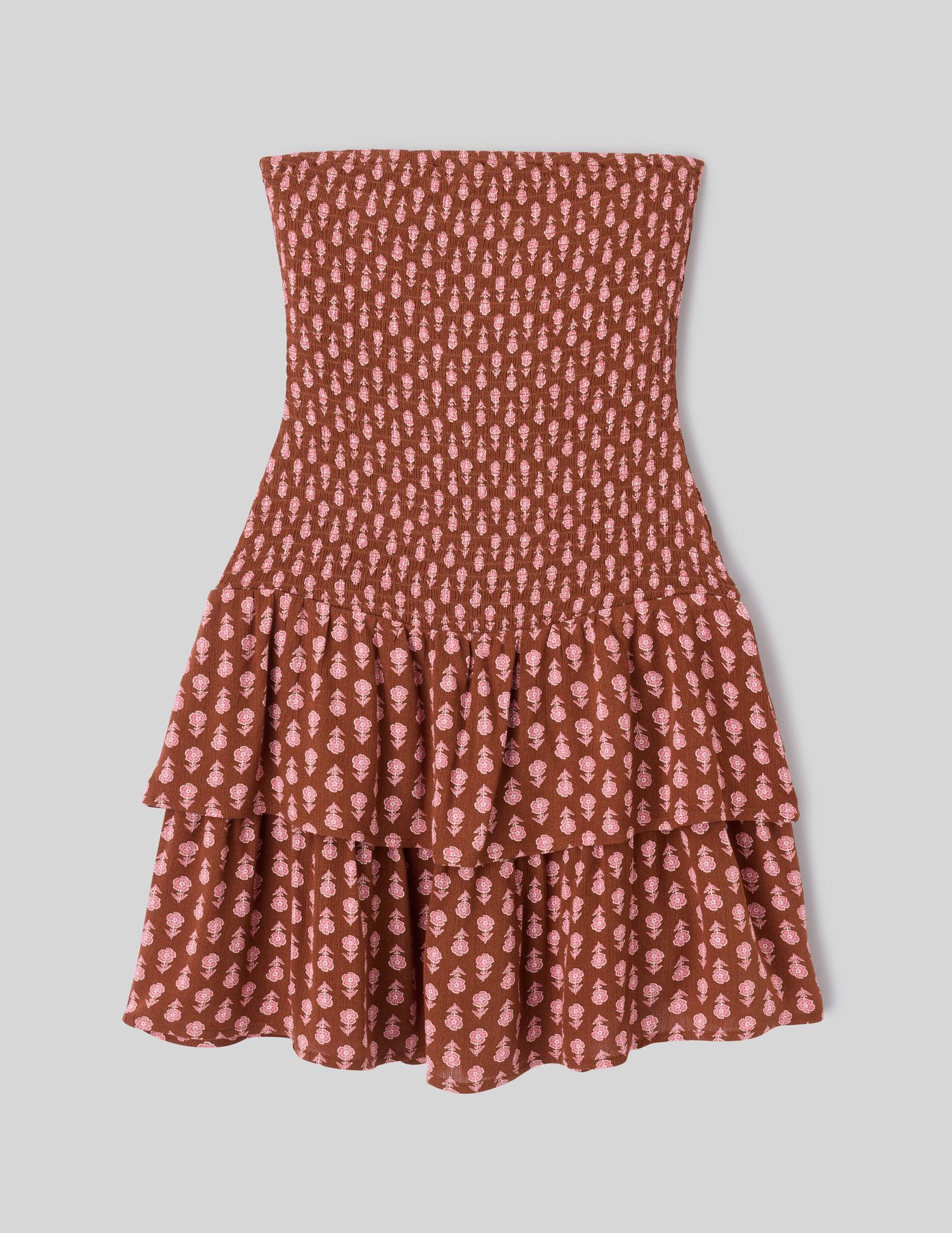 Robe courte imprim&eacute;e bustier