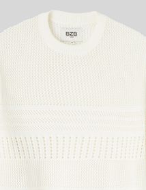 Pull col rond ajouré