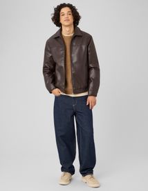 Blouson zipp&eacute; tissu enduit