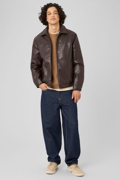 Blouson zipp&eacute; tissu enduit