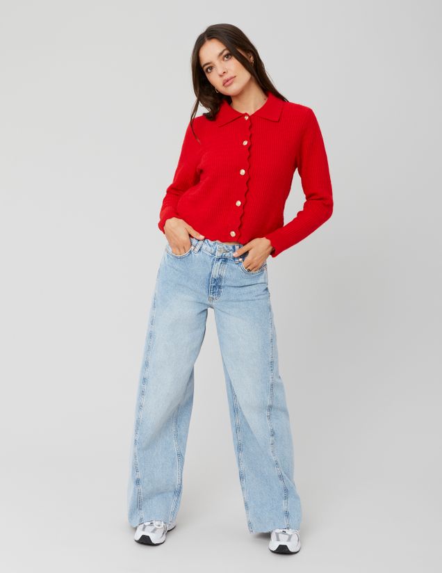 Gilet col polo boutonn&eacute;