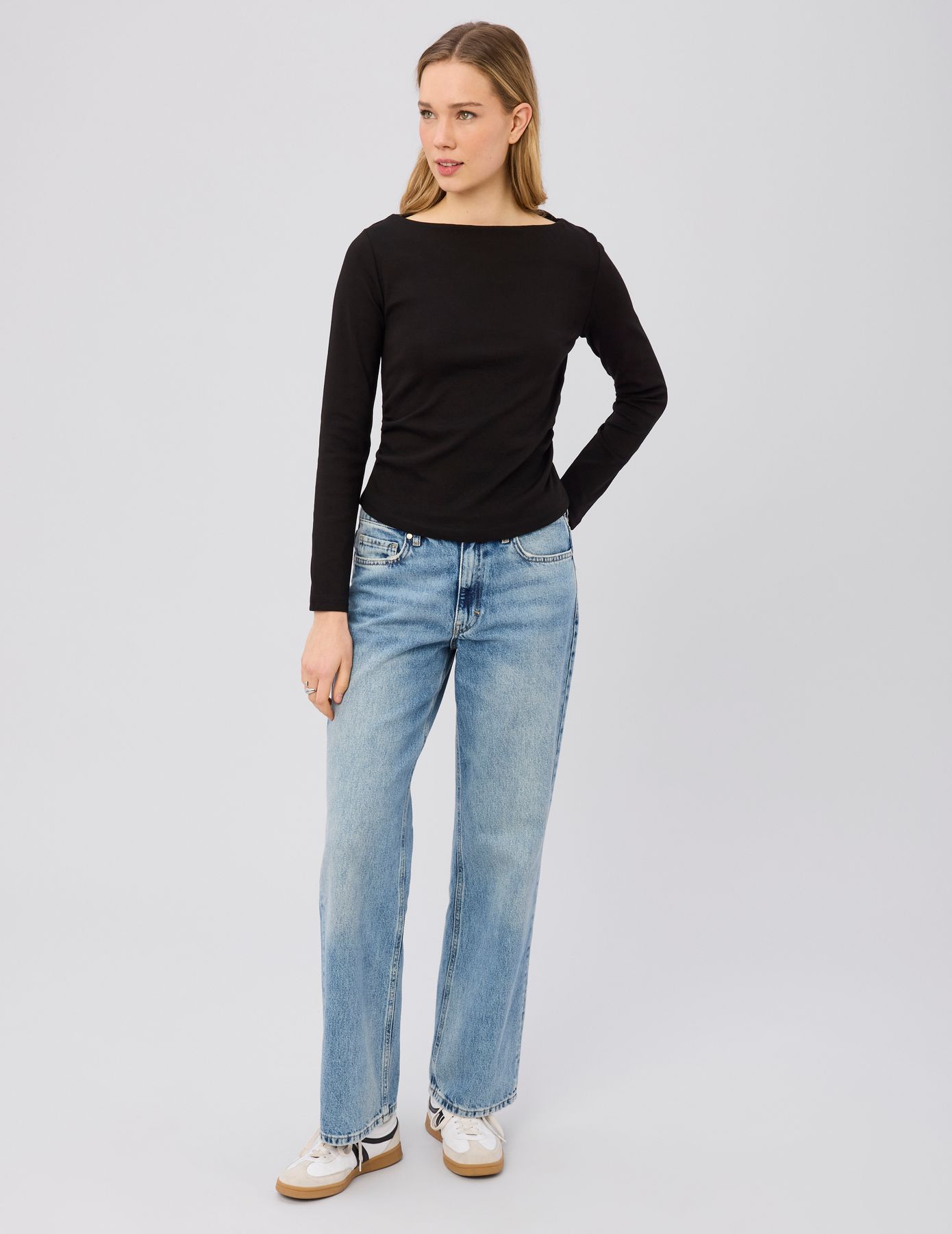 T-shirt manches longues &agrave; fronces