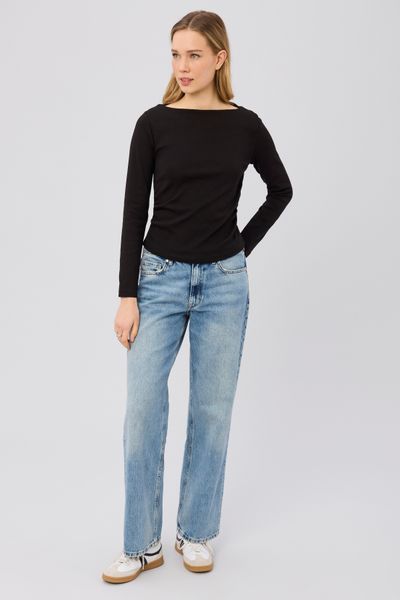 T-shirt manches longues &agrave; fronces