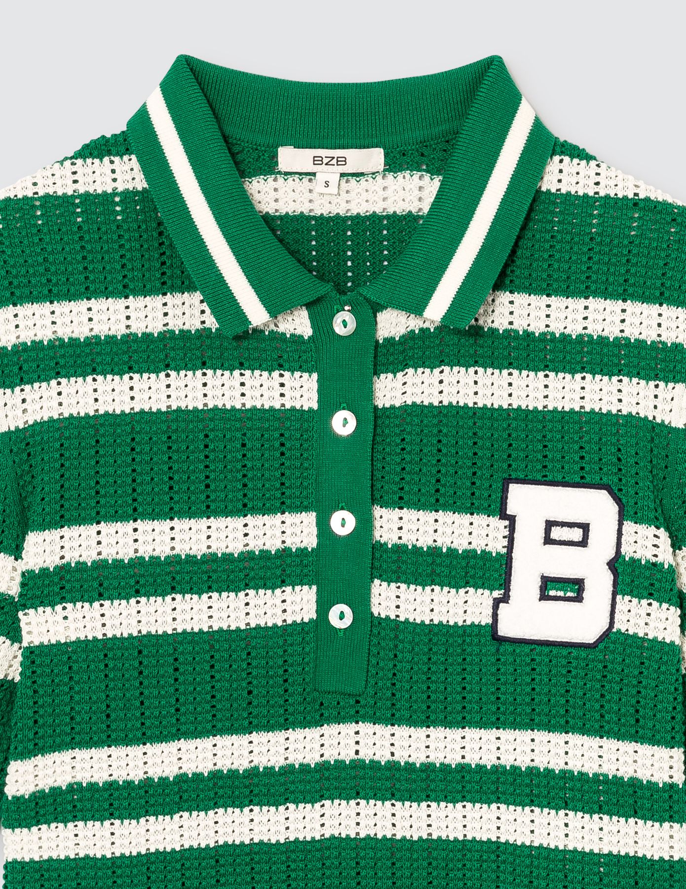 Polo ajouré rayé