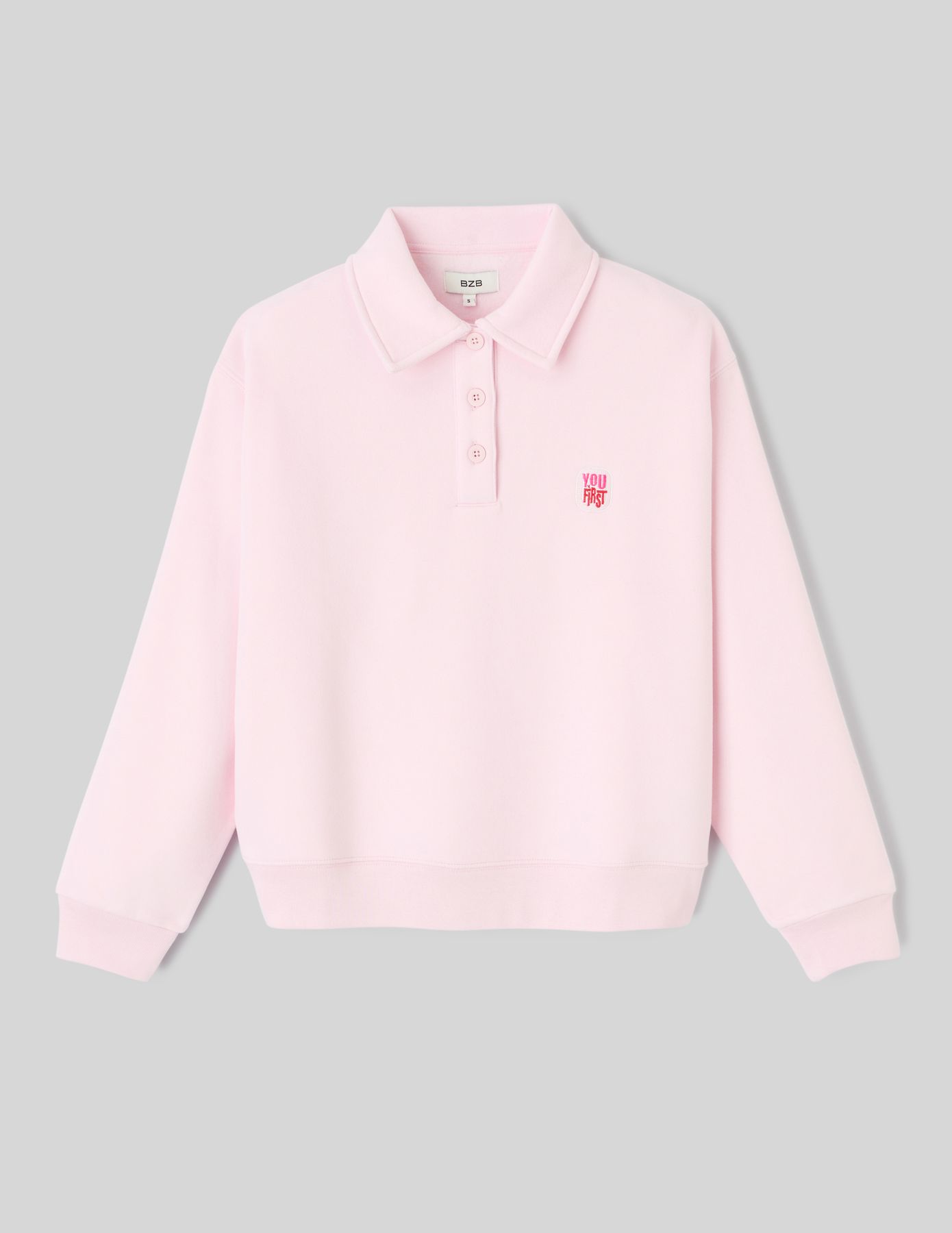 Sweat brod&eacute; &agrave; col polo