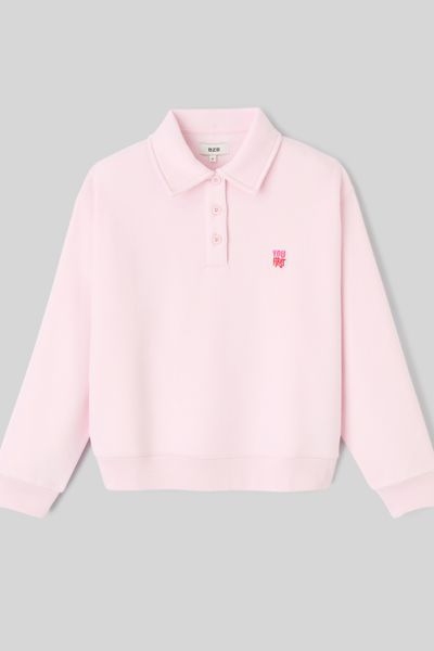 Sweat brod&eacute; &agrave; col polo