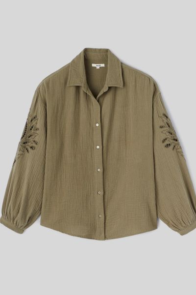 Chemise en gaze de coton unie