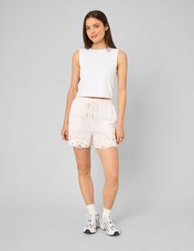 Short ray&eacute; broderie anglaise