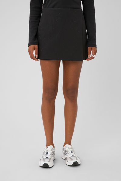 Jupe short portefeuille &agrave; strass