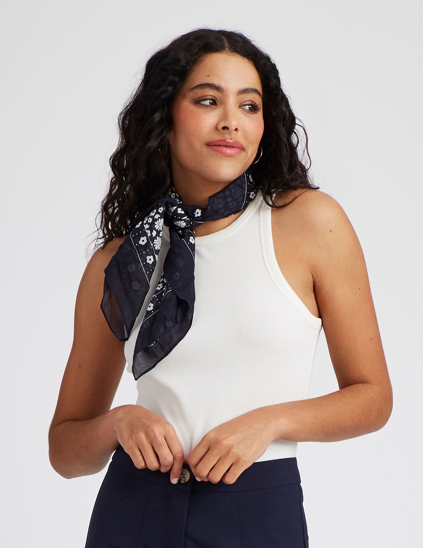 Foulard coton imprim&eacute;