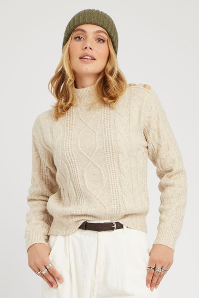 Pull col montant torsadé