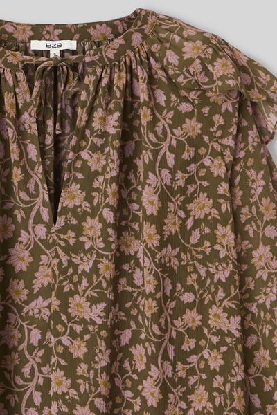 Blouse imprimée à volants