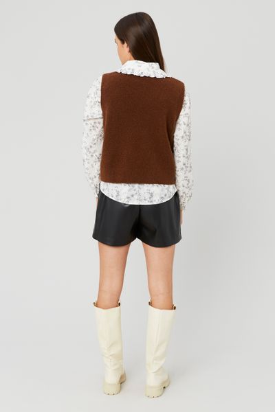 Pull sans manches bouclette