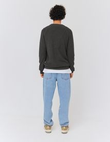 Pull col rond coton uni