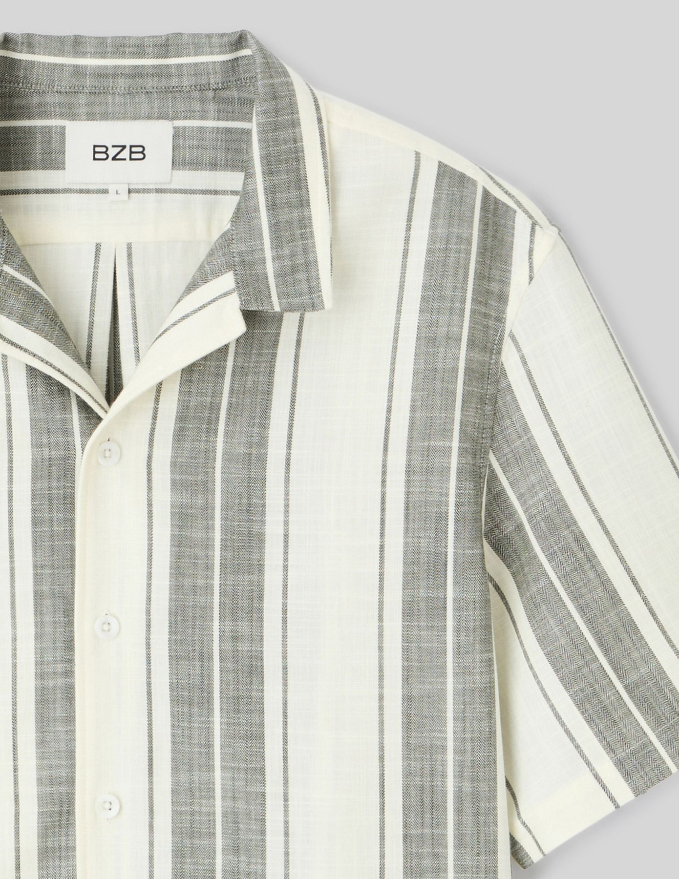 Chemise manches courtes rayées chevron