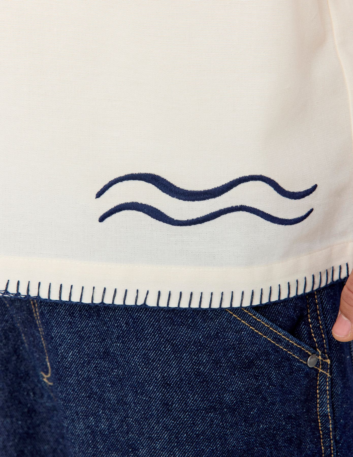 Chemise manches courtes brodée