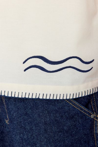 Chemise manches courtes brodée