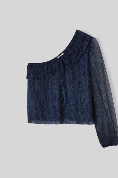Blouse asymétrique pailletée