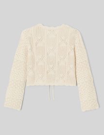 Gilet en crochet à nouer