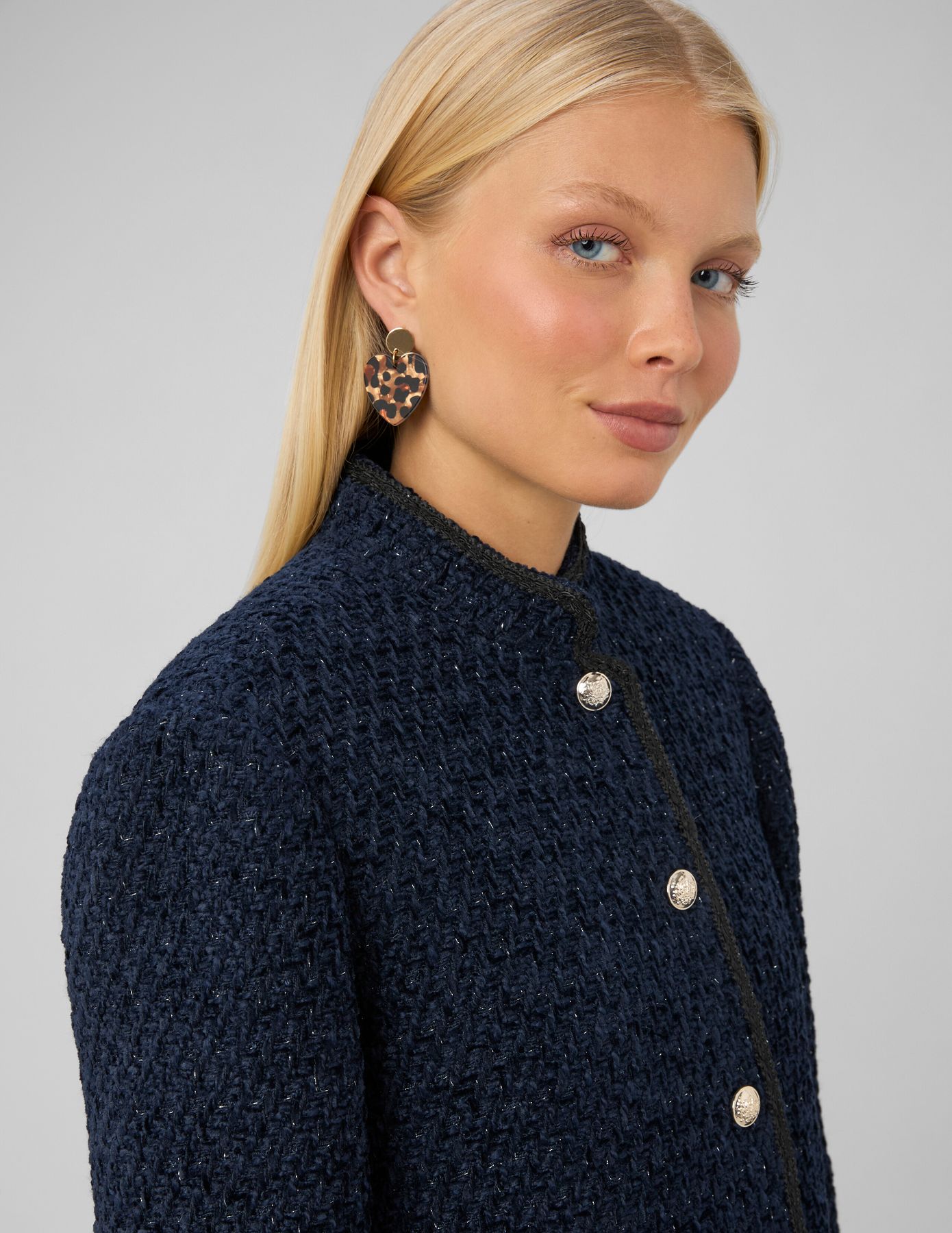 Veste tweed boutonn&eacute;e