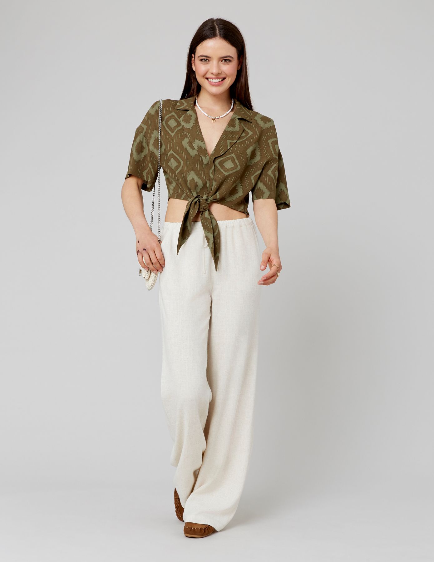 Chemise imprimée à nouer