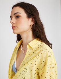 Chemise à nouer en broderie anglaise