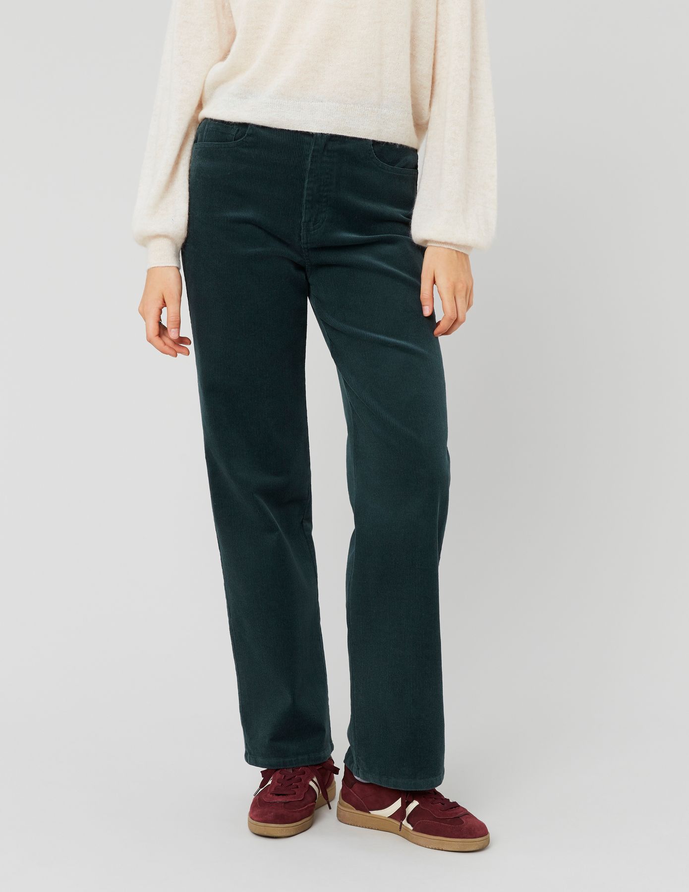 Pantalon straight velours