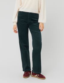 Pantalon straight velours