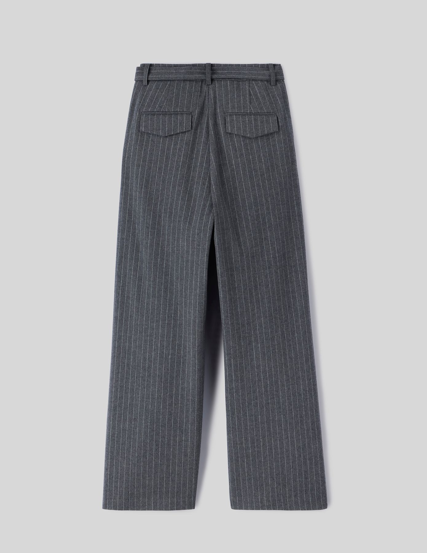 Pantalon tailleur à pinces rayé en polyester recyc