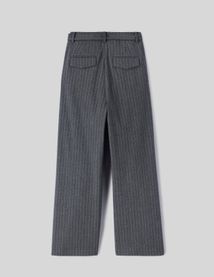 Pantalon tailleur à pinces rayé en polyester recyc