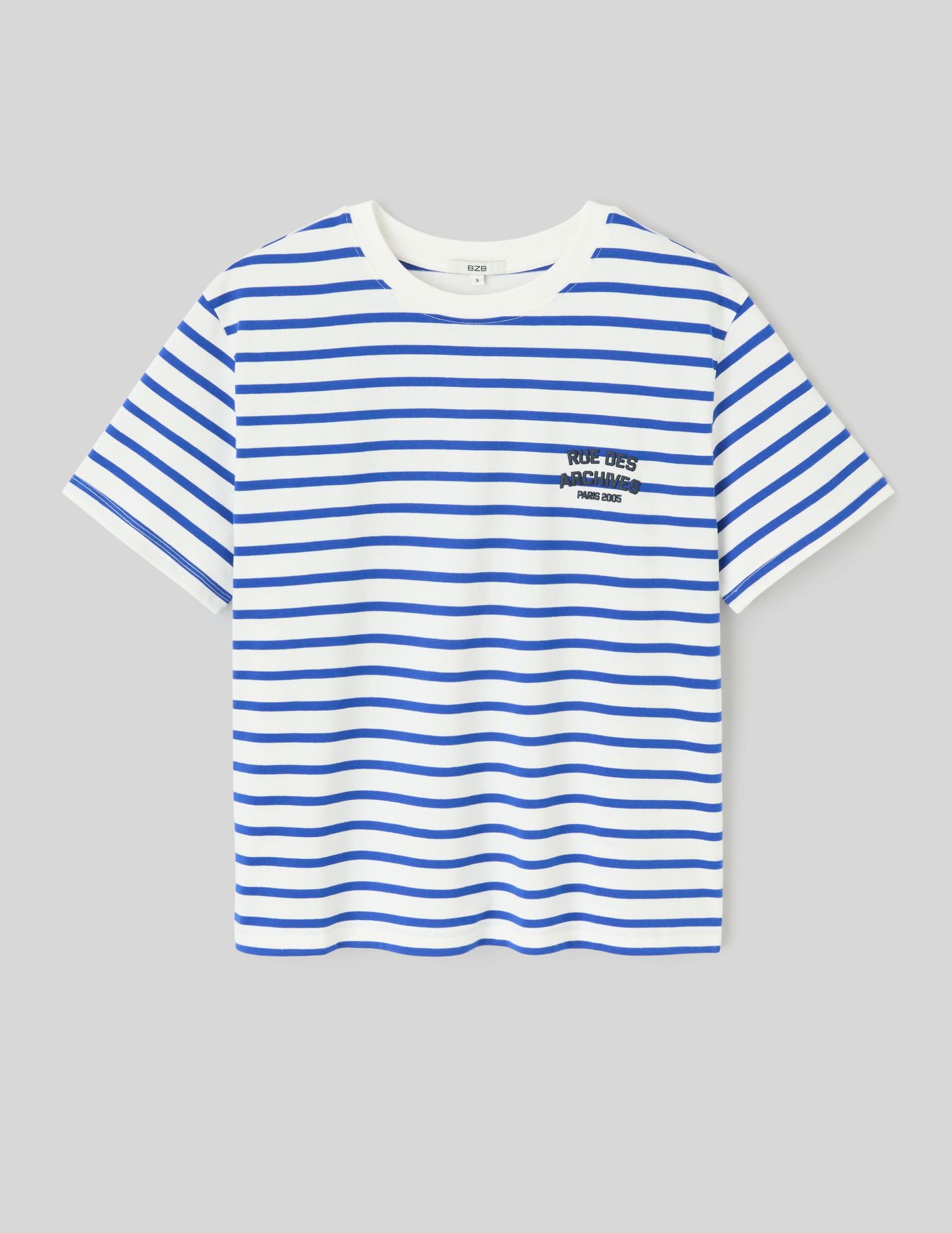 T-shirt ray&eacute; manches courtes