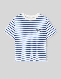 T-shirt ray&eacute; manches courtes